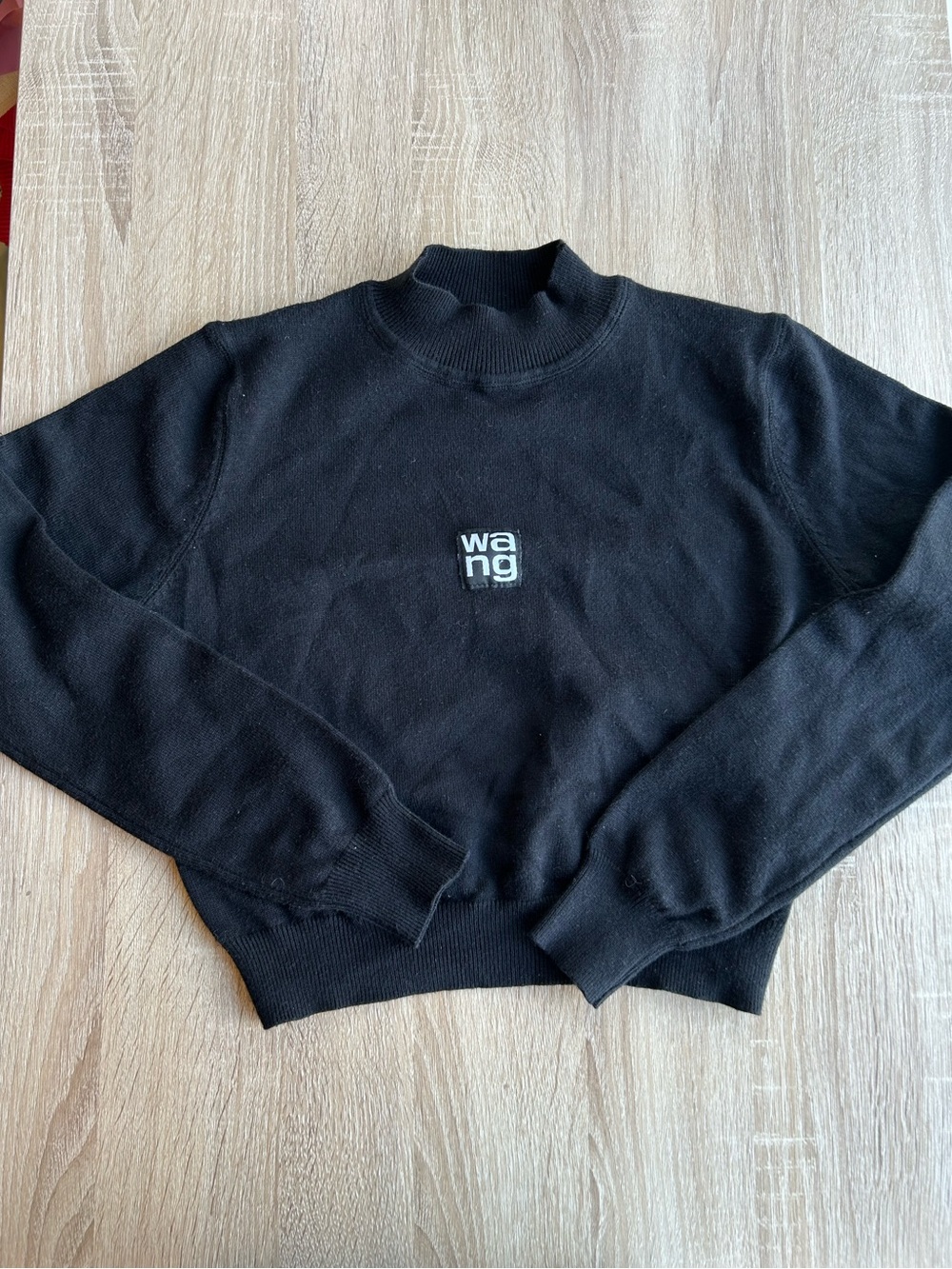 Alexander Wang Cropped Long Sleeve Cotton Top S Small